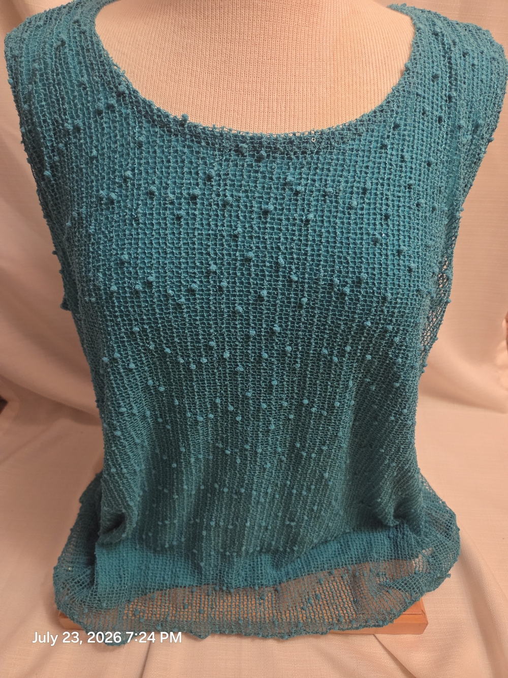 Serengeti Teal Knit Sleeveless Tank Top